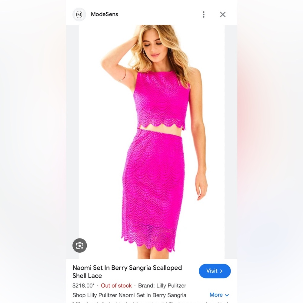 NWT Lily Pulitzer pink two piece set